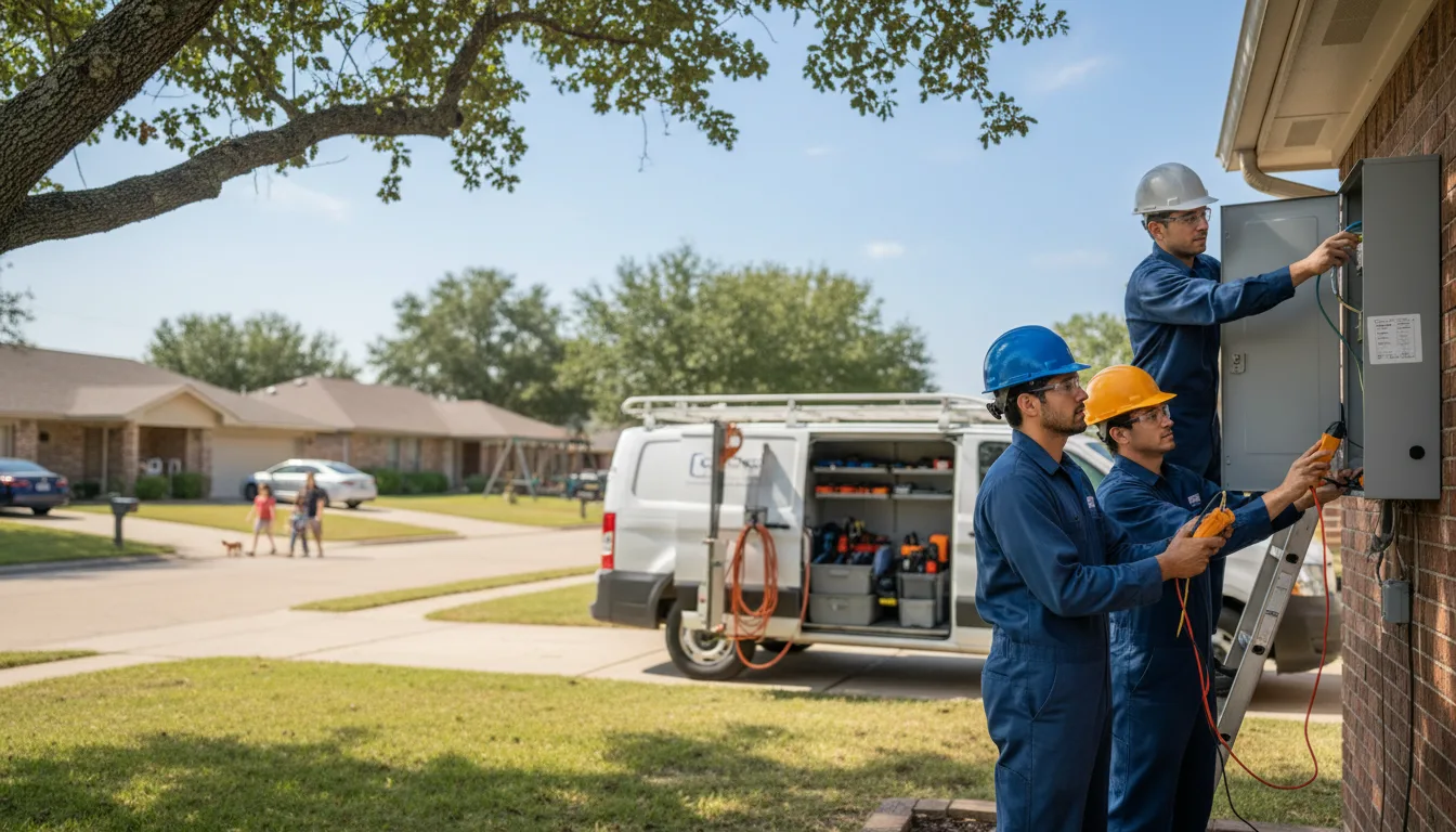 Certified electrician providing emergency electrical services in Purmela, TX